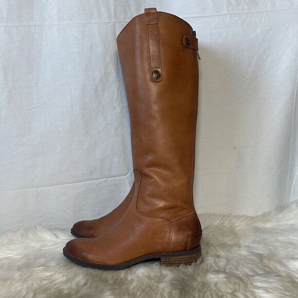 Sam Edelman Penny Cognac Leather Knee High Riding Boots Sz 7.5 - Picture 5 of 7